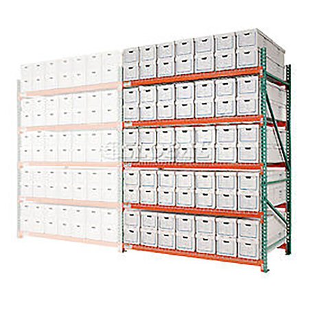 GLOBAL INDUSTRIAL Record Storage Rack Add-On Letter Polyethylene Box 120W x 48D x 96H 258221N